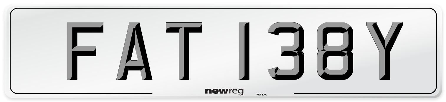 FAT 138Y Number Plate from New Reg